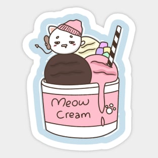 Meow cream Sticker